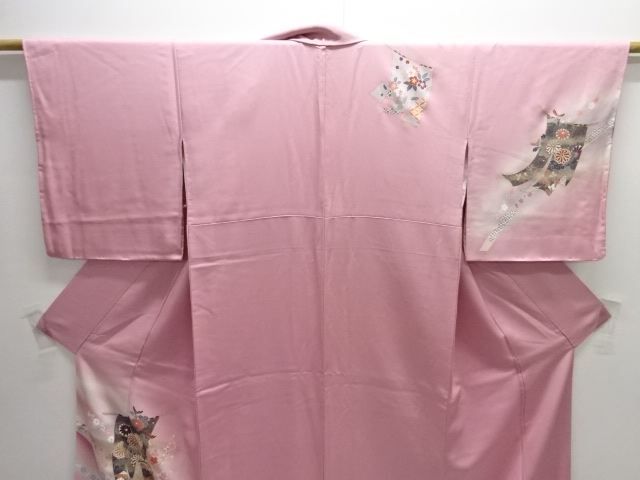  未使用品　几帳に花古典柄訪問着